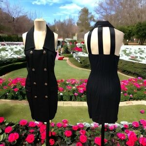 Dawn Joy,Woman,Dress Formal Vintage Spring,Black,Sz S,Rayon-Acetate,Sleeveless.!